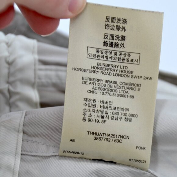 BURBERRY BRIT Checked Twill Jacket Hooded Drawstring Neutral Beige Women's 10 - Picture 13 of 13